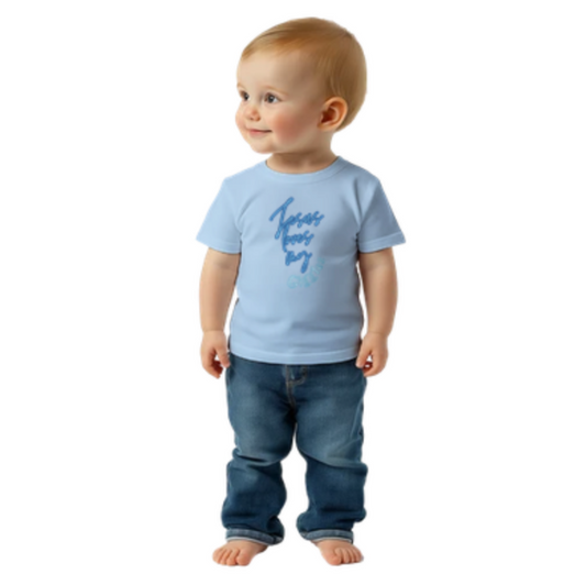 Jesus loves my Giggles (Blue) - Toddlers Crew Neck