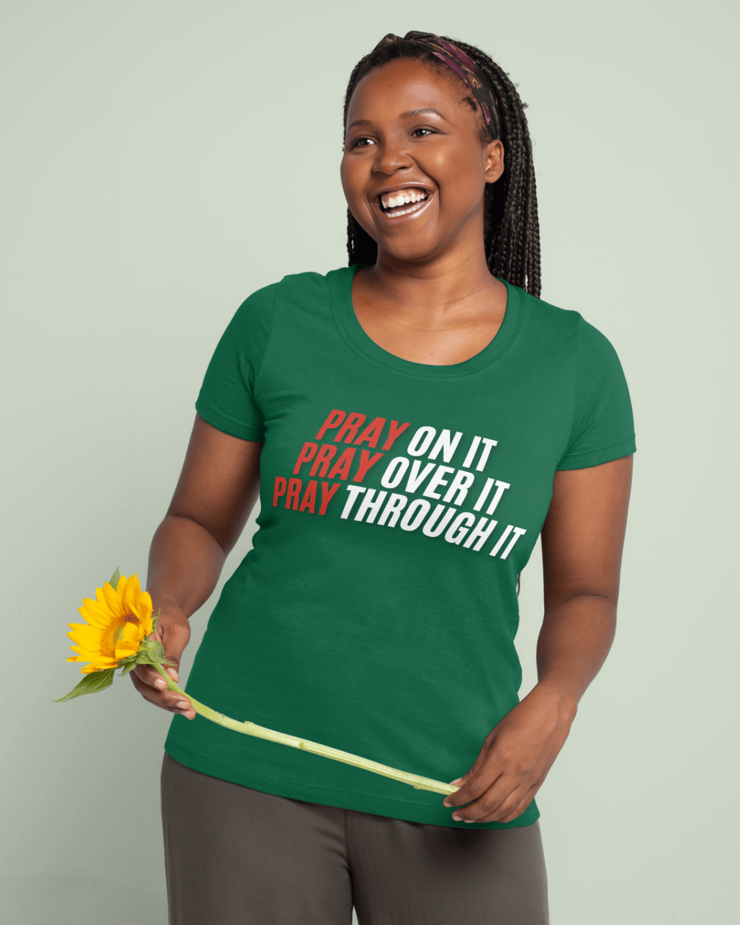 Pray on it, Pray over it, Pray through it - Crew Neck
