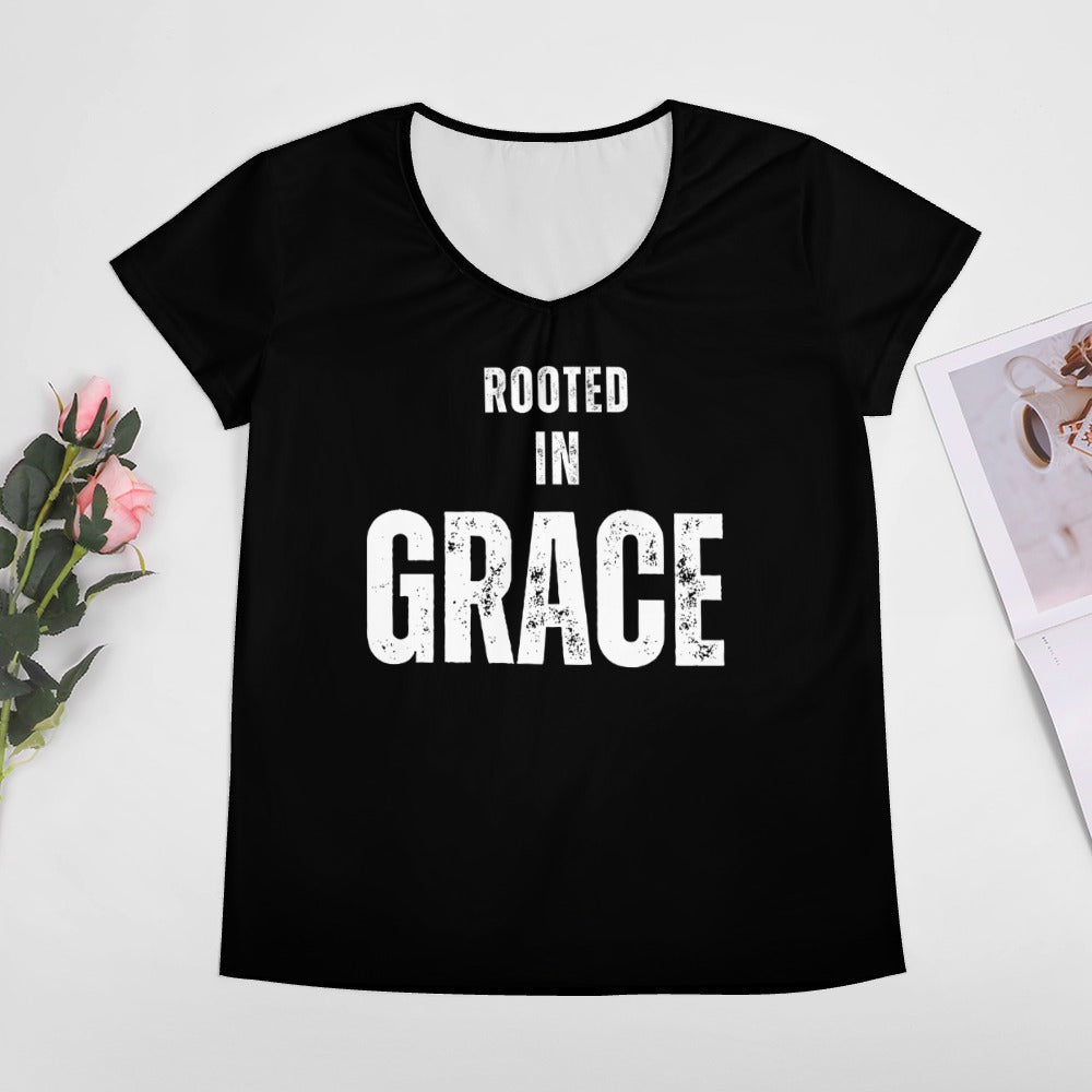 V-neck short sleeve T-shirt