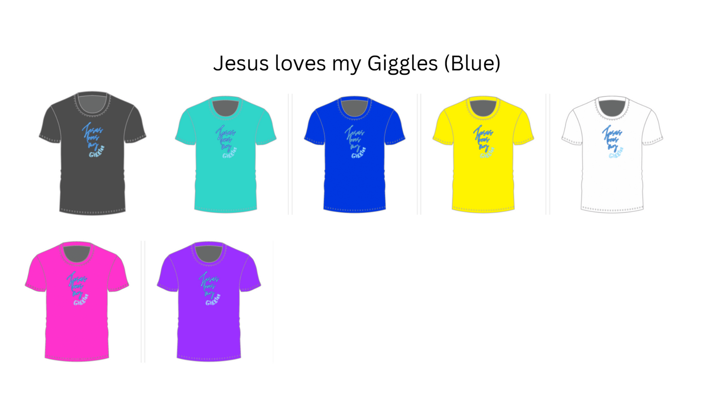 Jesus loves my Giggles (Blue) - Toddlers Crew Neck