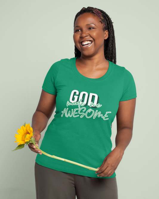 God Made Me Awesome (Green) - Crew Neck