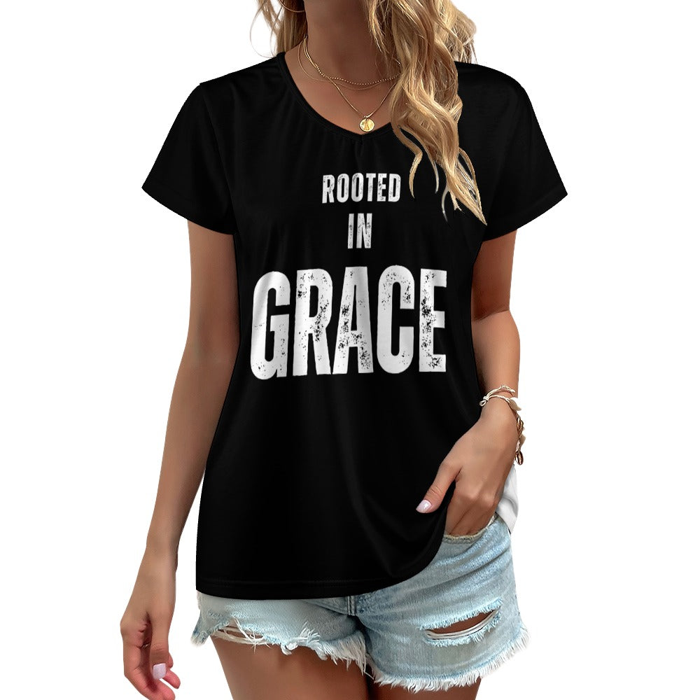 V-neck short sleeve T-shirt