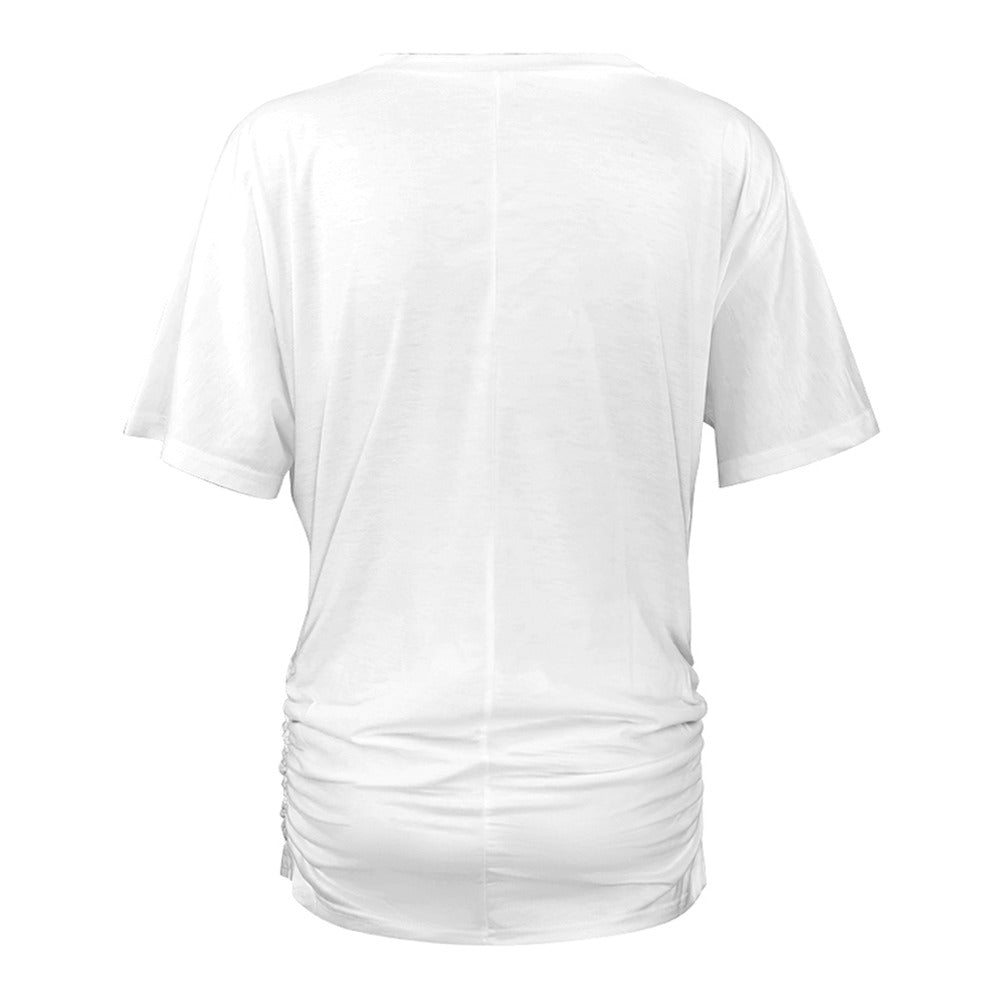 Faith Mode On - V-neck pleated T-shirt
