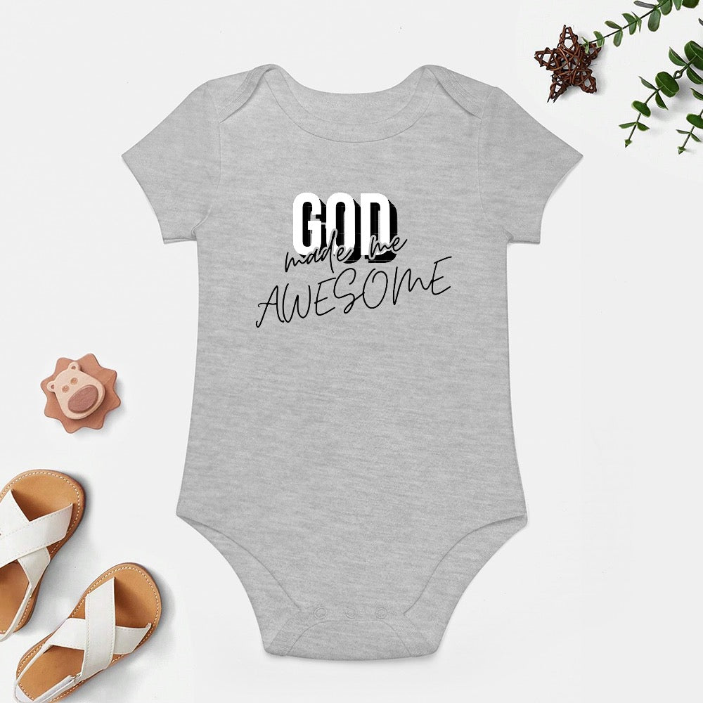 God made me awesome - Short -Sleeve Baby's Bodysuit